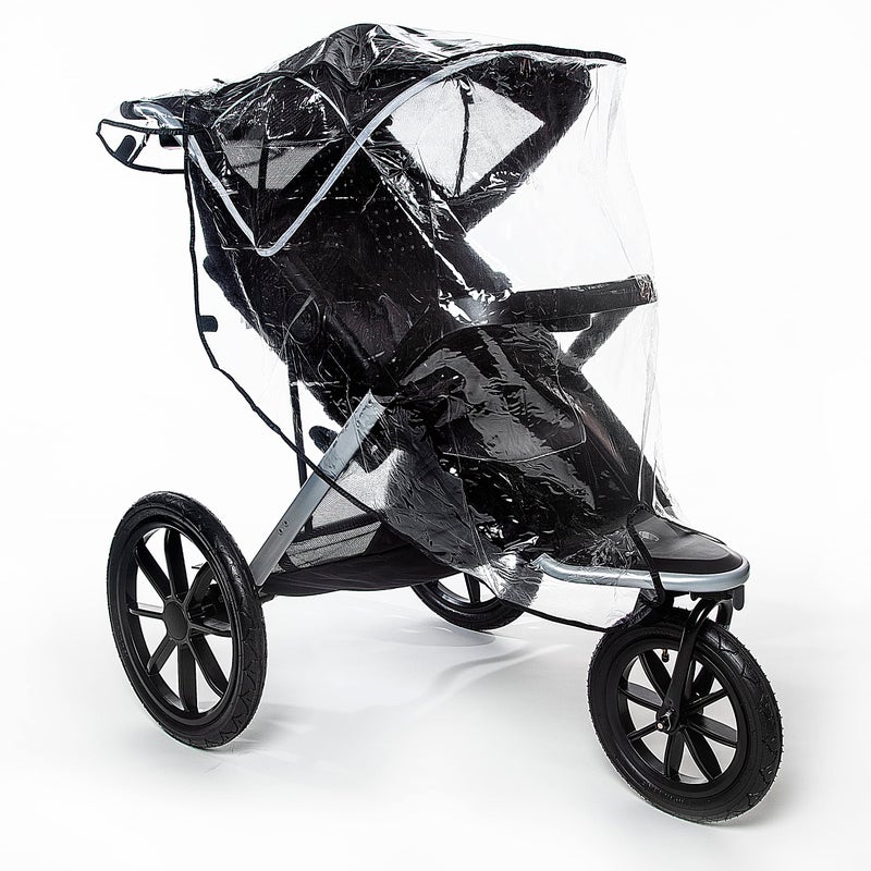 Graco Baby Jogging Stroller Universal Rain Cover  Ventilated Weather Shield  Waterproof  Windproof  Versatile Size to Fit Most Jogging Strollers  Vinyl  Clear  Plastic - Image 1